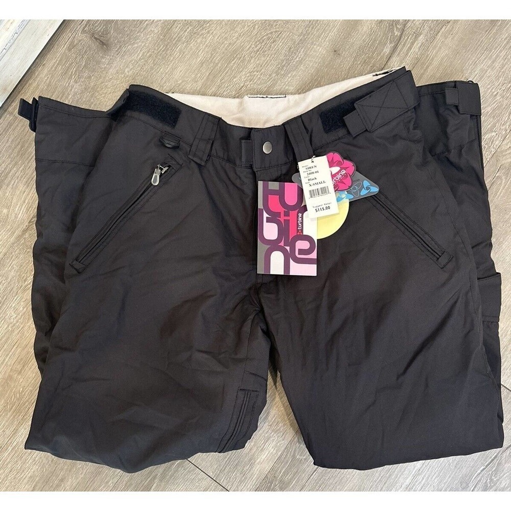 NWT’s Women’s XS Turbine Boardwear Snow‎ Pants Black Siren